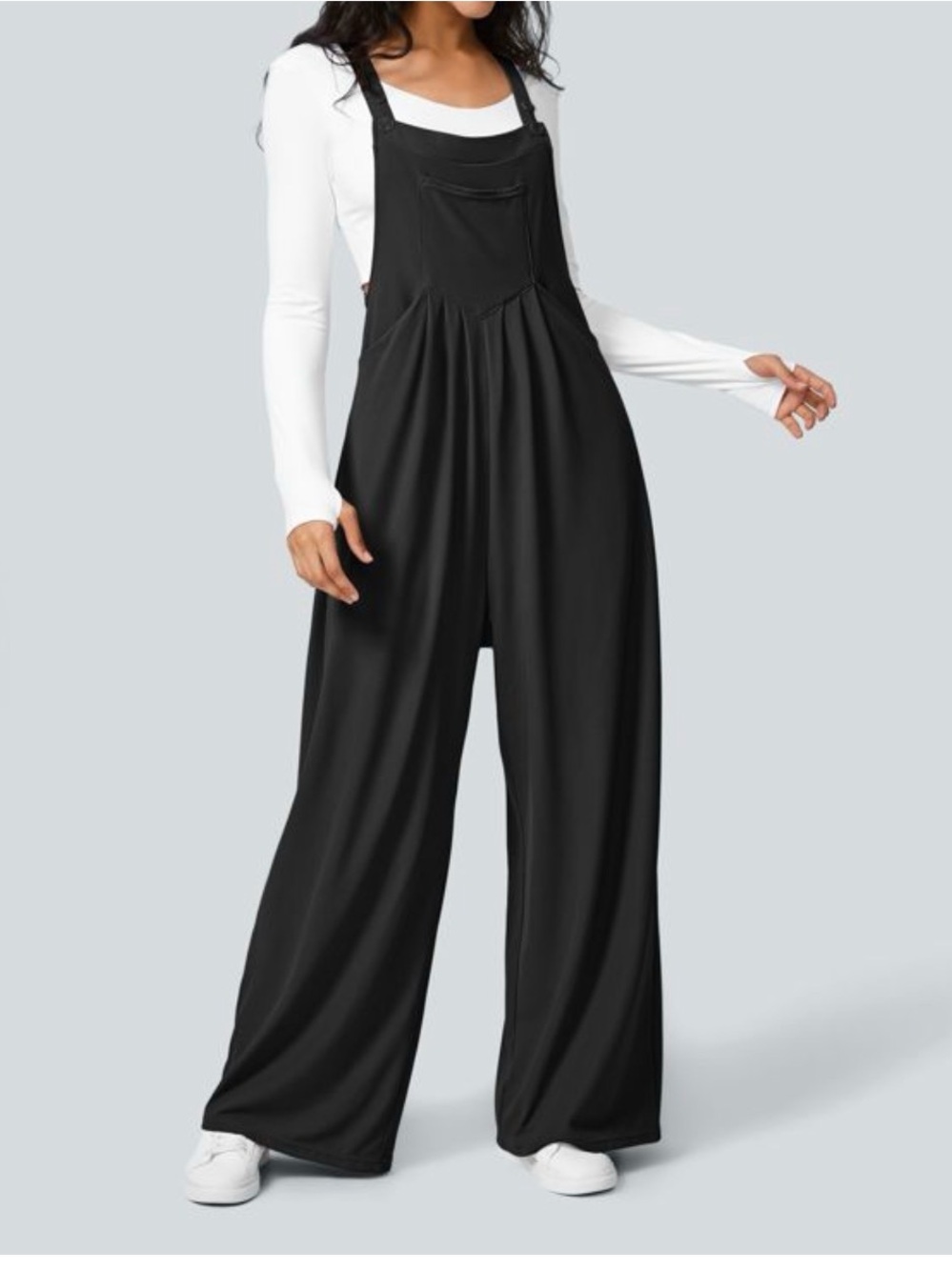 HALARA Black Wide-Leg Overall Jumpsuit - Picture 2 of 10